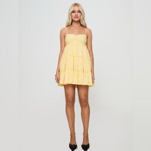 Princess Polly Knotti Mini Dress – Yellow – Size 8 (US 4)